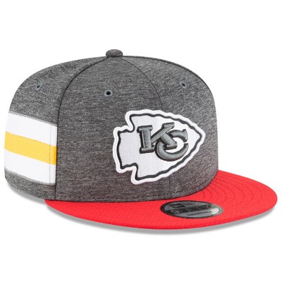 Men's Kansas City Chiefs New Era Heather Gray/Red 2018 NFL Sideline Home Graphite 9FIFTY Snapback Adjustable Hat 3058615